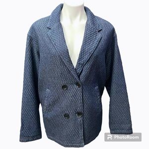 Zara Girls Blue Quilted Jacket Coat - Size 13 / 14